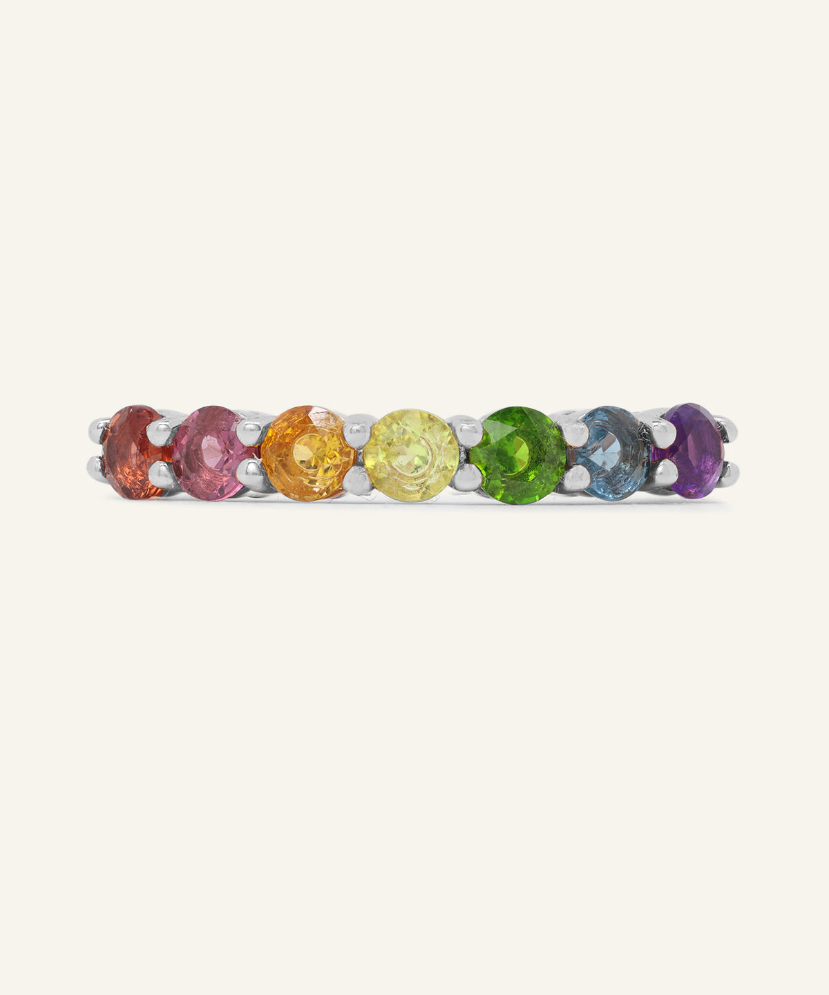 Rainbow Half Eternity Band - Love Estella