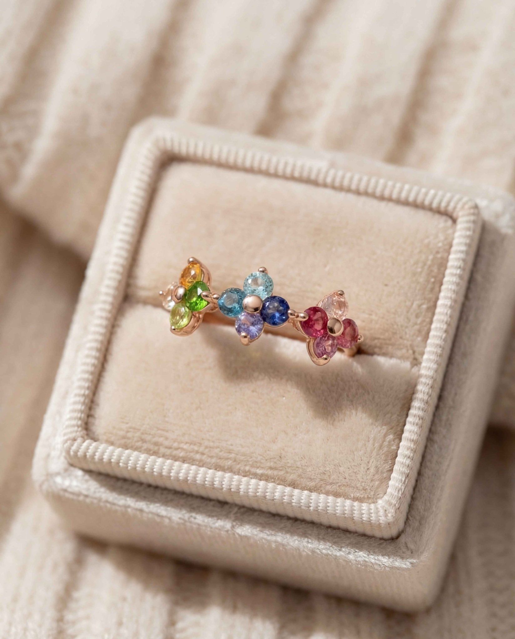 Rainbow Trinity Clover Ring - Love Estella