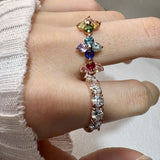 Rainbow Trinity Clover Ring - Love Estella