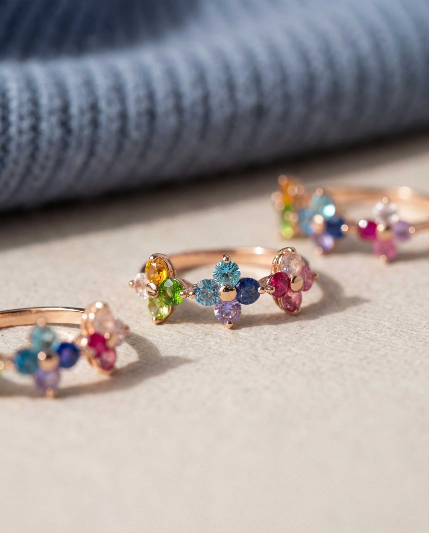 Rainbow Trinity Clover Ring - Love Estella