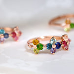 Rainbow Trinity Clover Ring - Love Estella