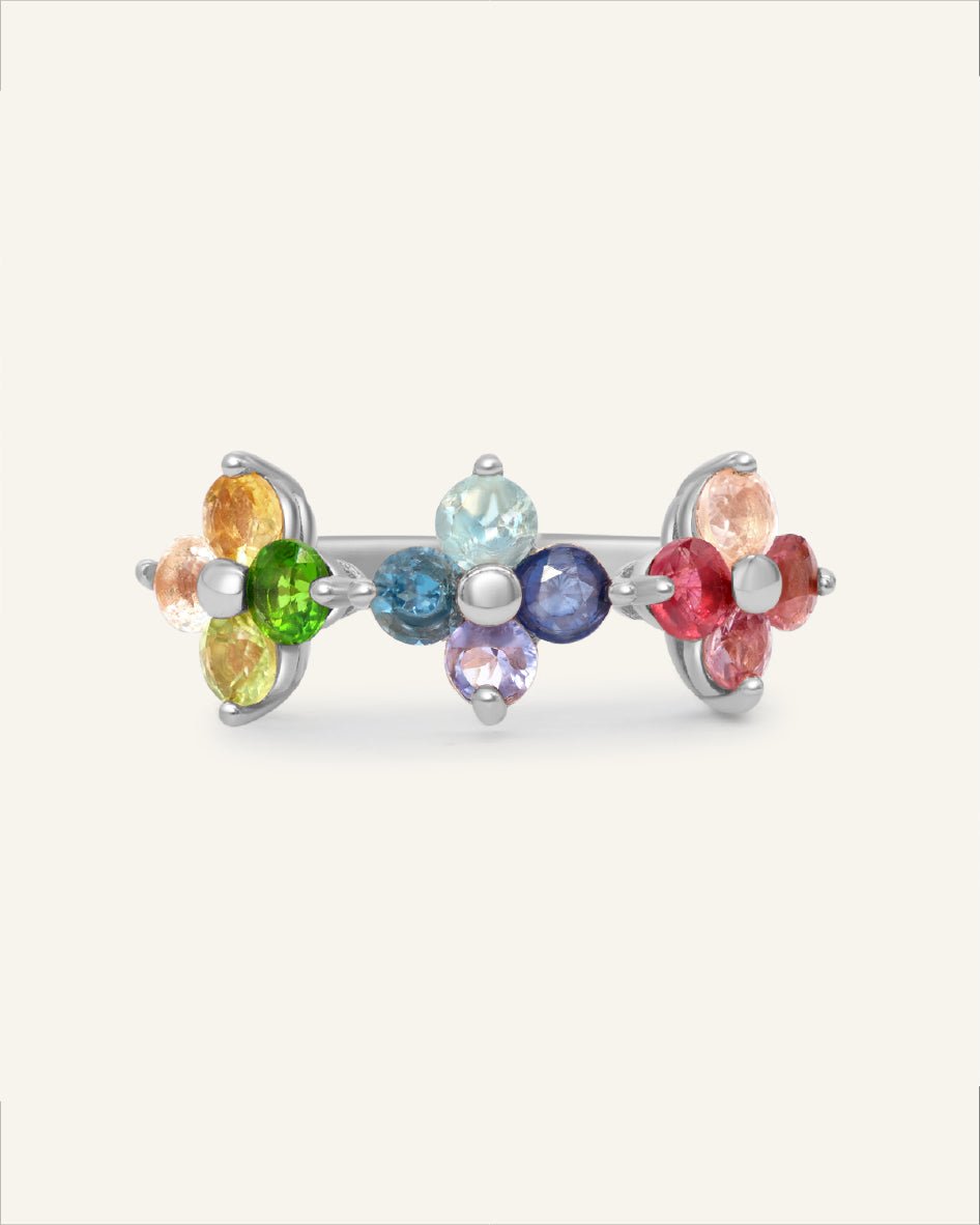 Rainbow Trinity Clover Ring - Love Estella
