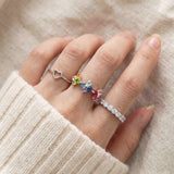 Rainbow Trinity Clover Ring