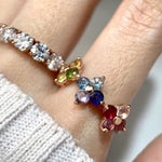 Rainbow Trinity Clover Ring - Love Estella