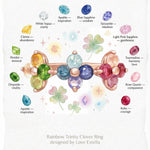 Rainbow Trinity Clover Ring - Love Estella