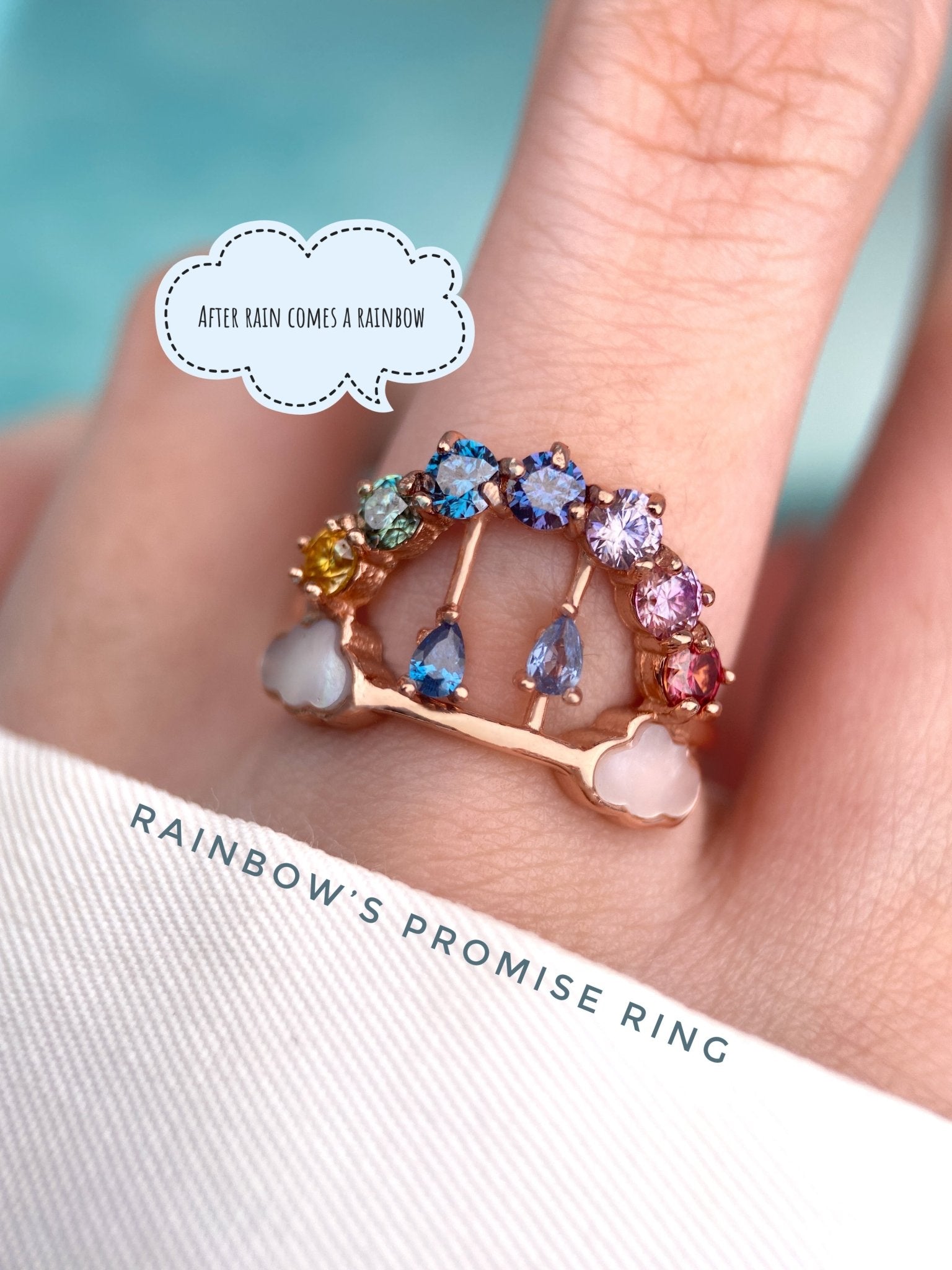 Rainbow’s Promise Ring (Moissanite) - Love Estella
