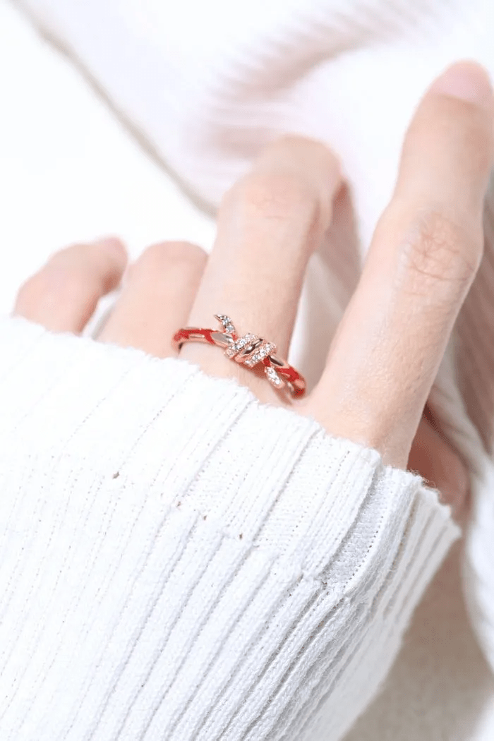 Red String of Fate Knot Ring - Love Estella