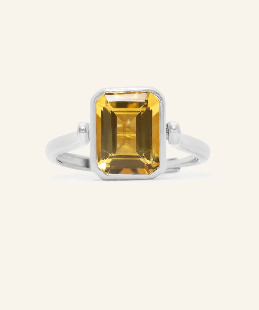 Reversible Mahjong Citrine Ring - Love Estella