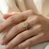 Reversible Mahjong Citrine Ring
