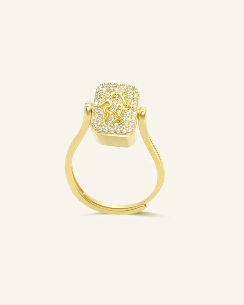 Reversible Mahjong Citrine Ring - Love Estella