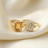 Reversible Mahjong Citrine Ring