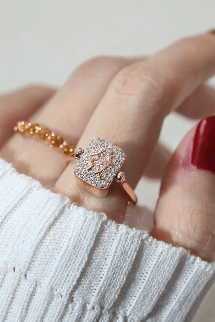 Reversible Mahjong Citrine Ring - Love Estella
