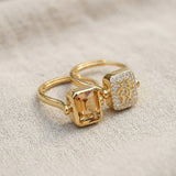 Reversible Mahjong Citrine Ring