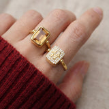 Reversible Mahjong Citrine Ring
