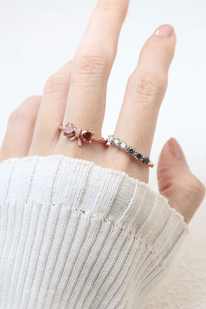 Ribbon Moissanite Ring - Love Estella