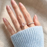 Rose Quartz Heart Halo Ring