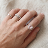 Rose Quartz Heart Halo Ring