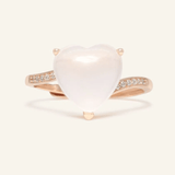 Rose Quartz Heart Ring - Love Estella