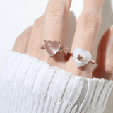 Rose Quartz Heart Ring - Love Estella