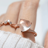 Rose Quartz Heart Ring - Love Estella