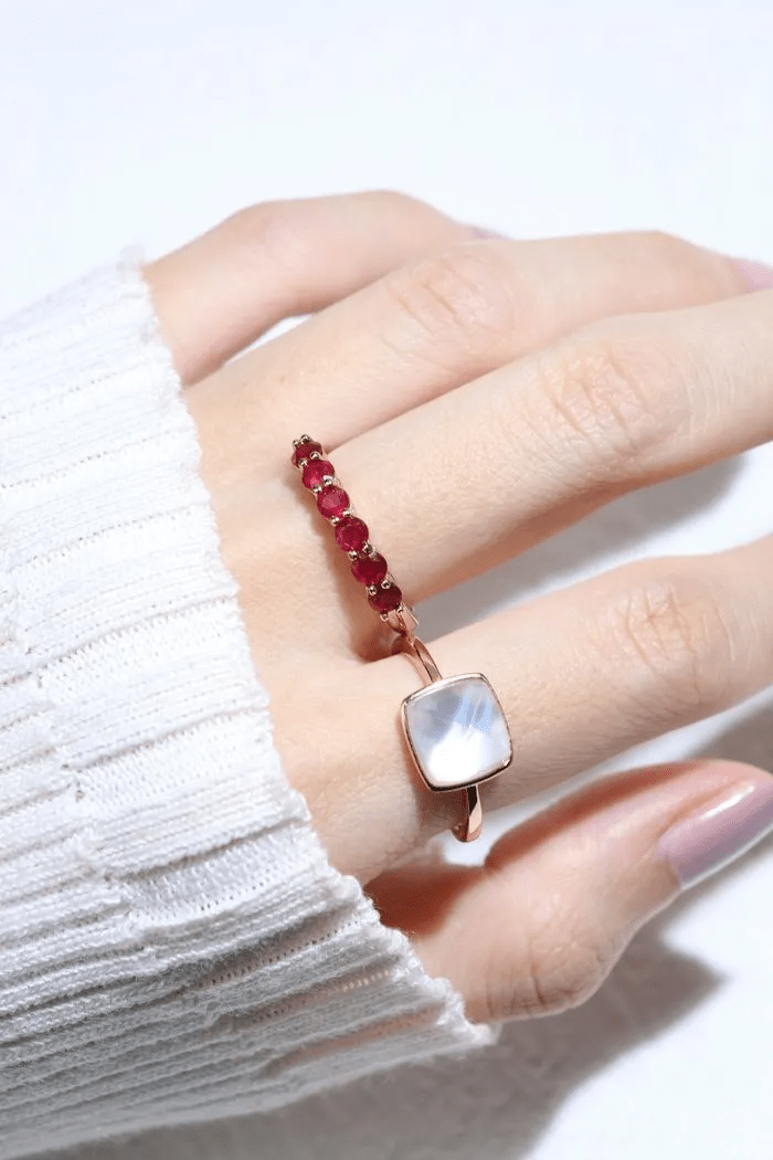Ruby Half Eternity Band - Love Estella