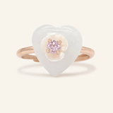 Sakura Jadeite Heart Ring - Love Estella