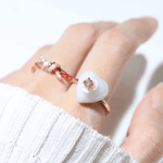 Sakura Jadeite Heart Ring - Love Estella