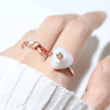 Sakura Jadeite Heart Ring - Love Estella