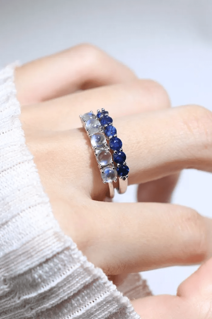 Sapphire Half Eternity Band - Love Estella