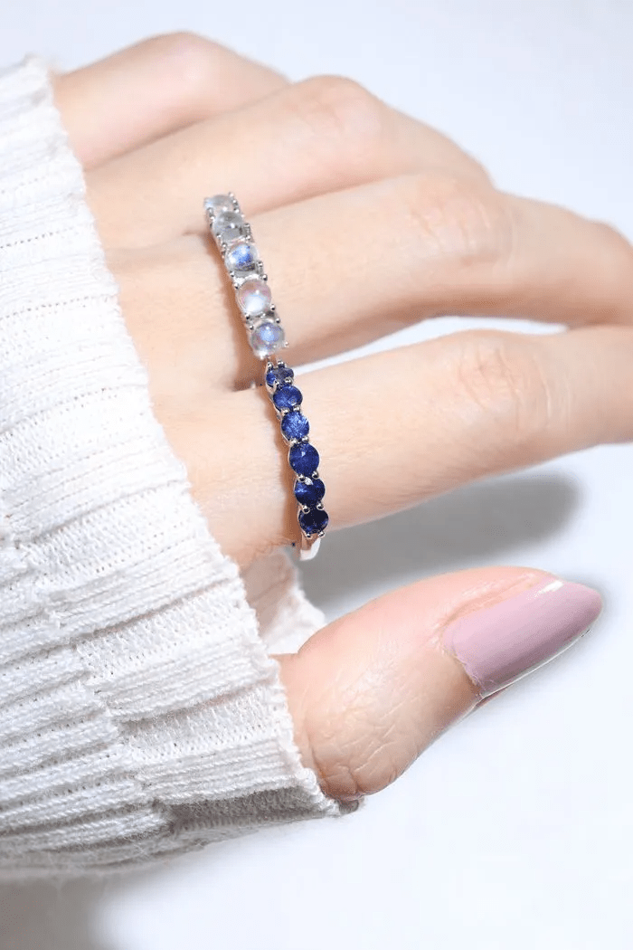Sapphire Half Eternity Band - Love Estella
