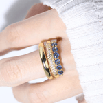 Sapphire Half Eternity Band - Love Estella