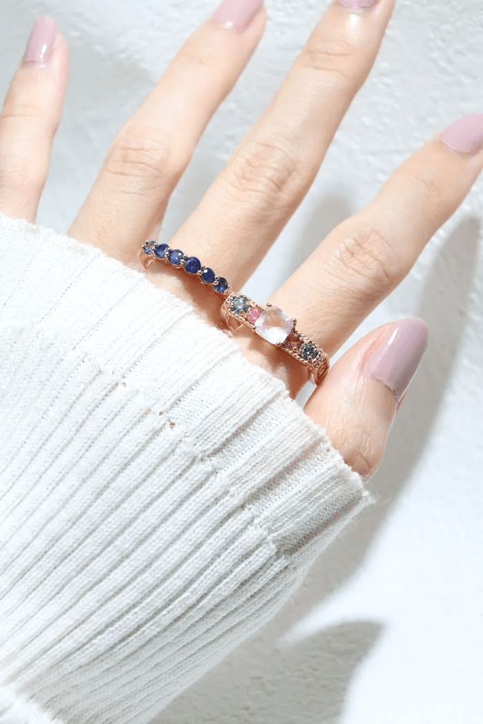 Sapphire Half Eternity Band - Love Estella