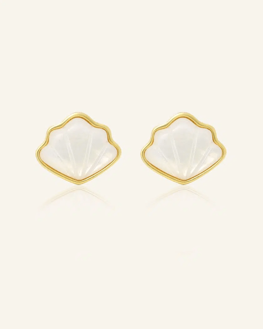 Seashell Mother of Pearl Studs - Love Estella