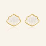 Seashell Mother of Pearl Studs - Love Estella