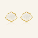 Seashell Mother of Pearl Studs - Love Estella