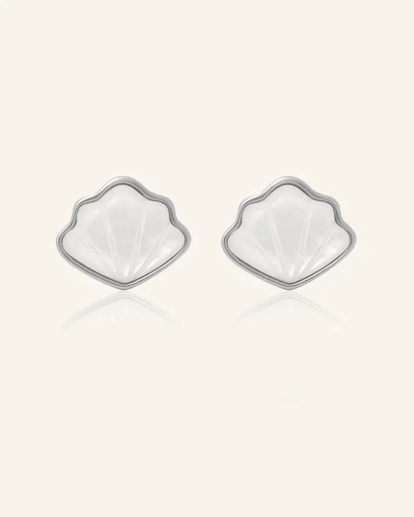 Seashell Mother of Pearl Studs - Love Estella