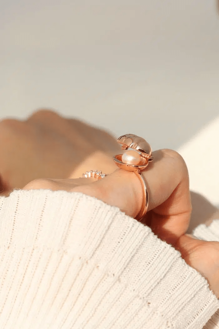 Seashell Pearl Ring - Love Estella