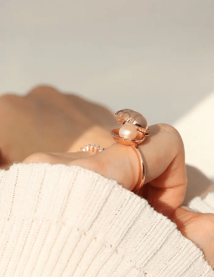 Seashell Pearl Ring - Love Estella