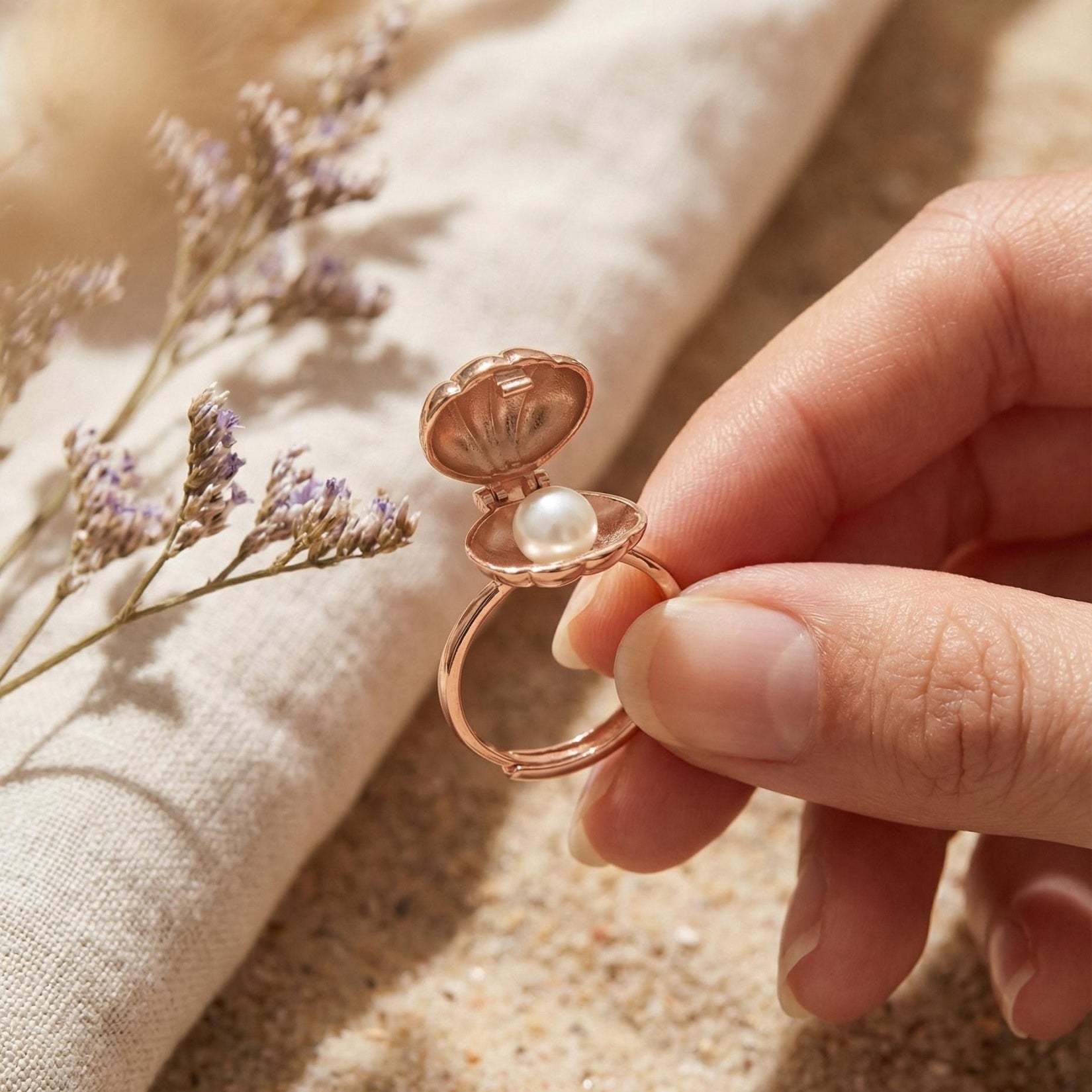 Seashell Pearl Ring - Love Estella