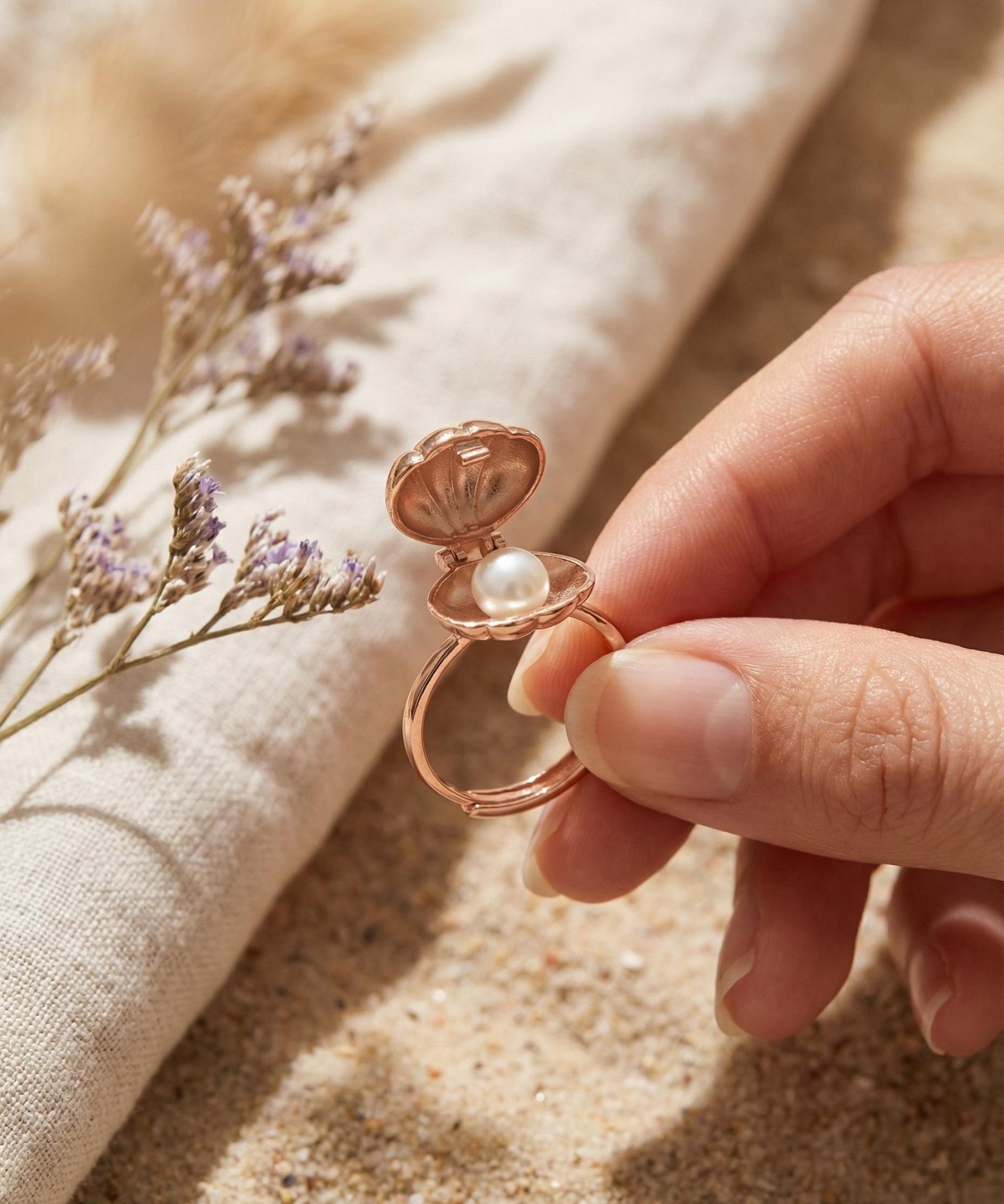Seashell Pearl Ring - Love Estella