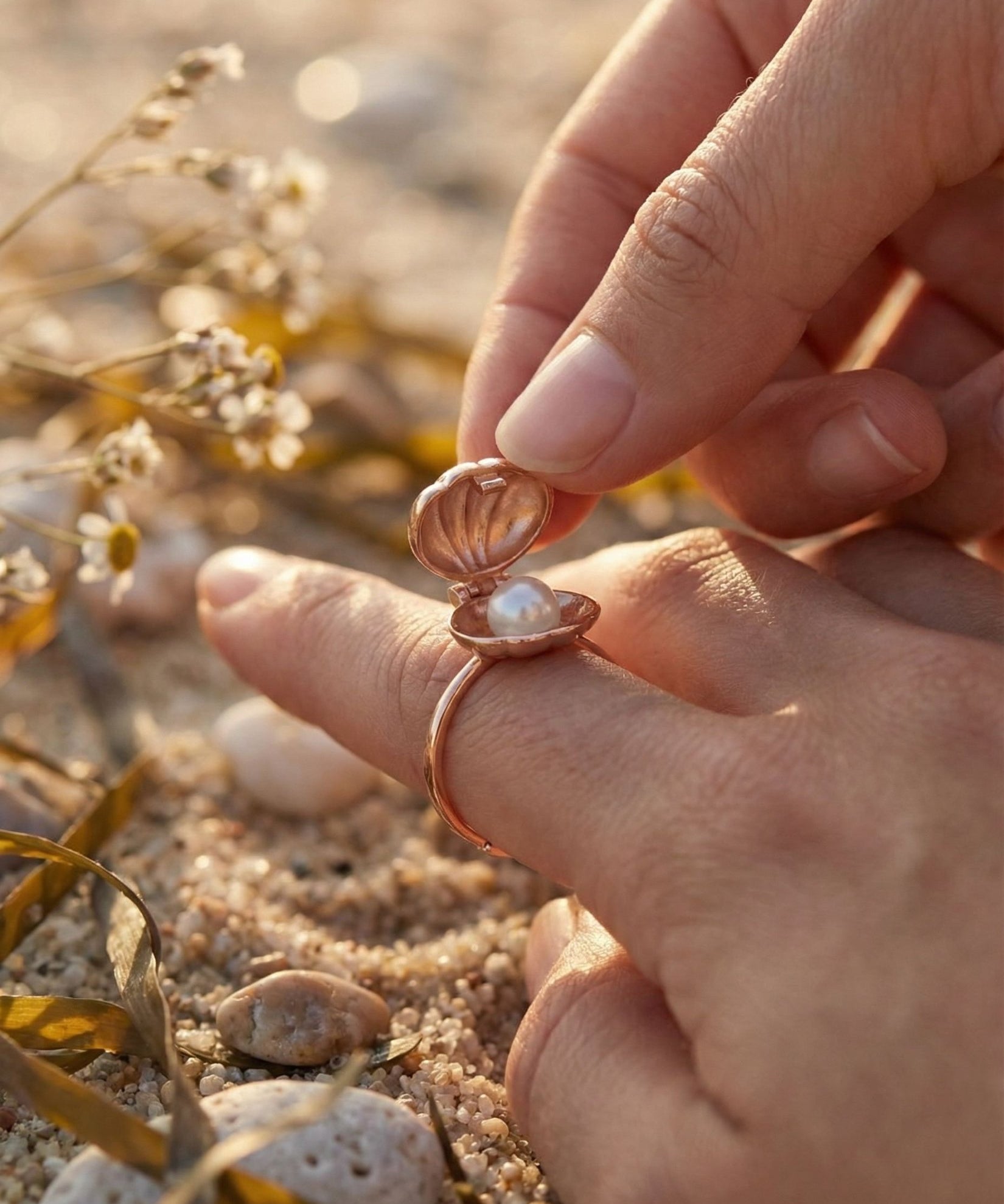Seashell Pearl Ring - Love Estella