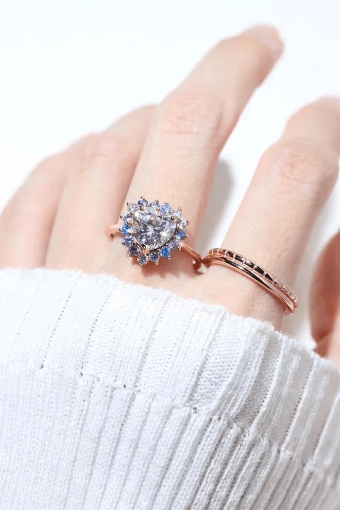 Serenity Heart Moissanite Ring - Love Estella
