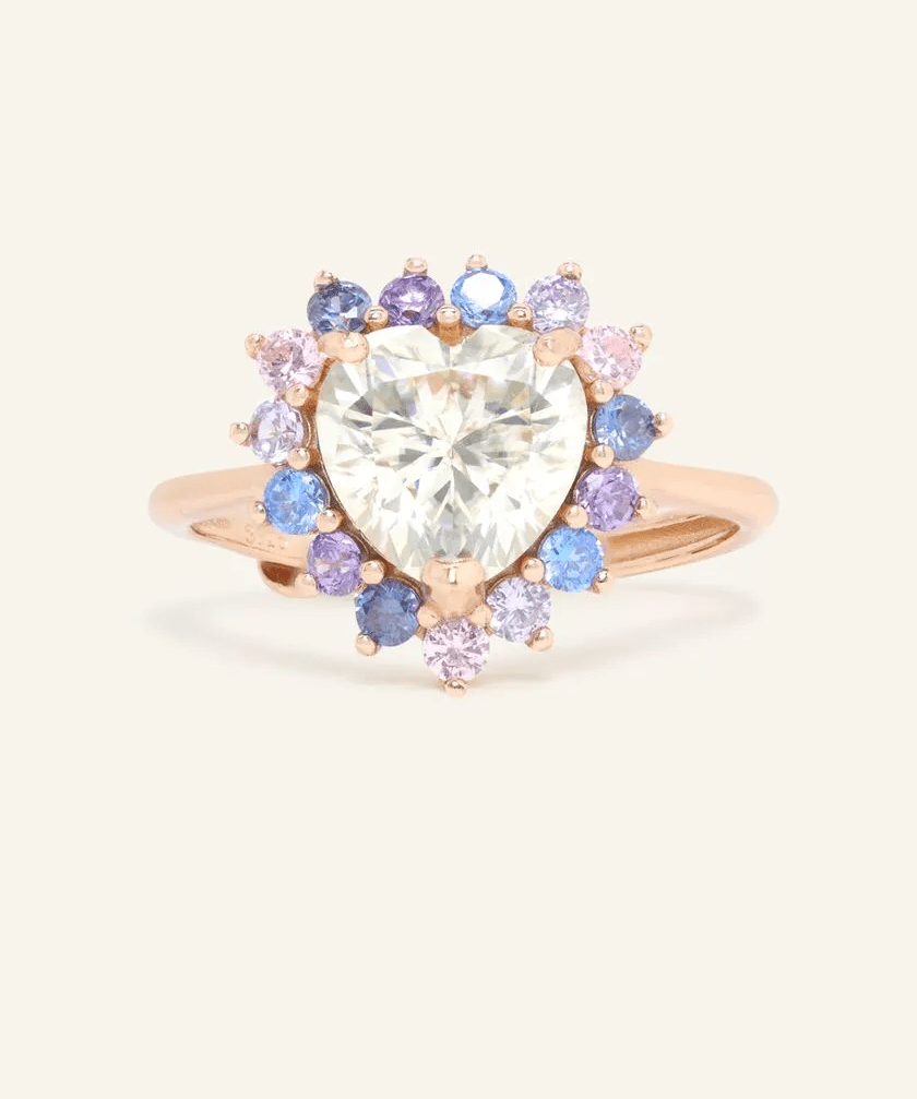Serenity Heart Moissanite Ring - Love Estella