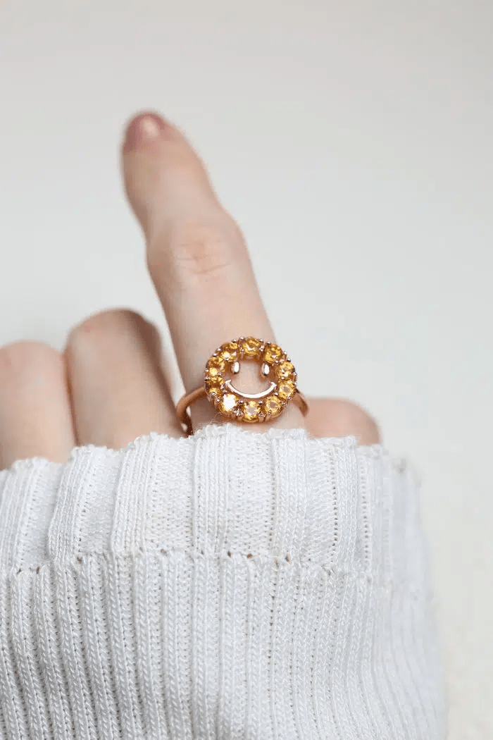 Smiley Ring (Citrine) - Love Estella