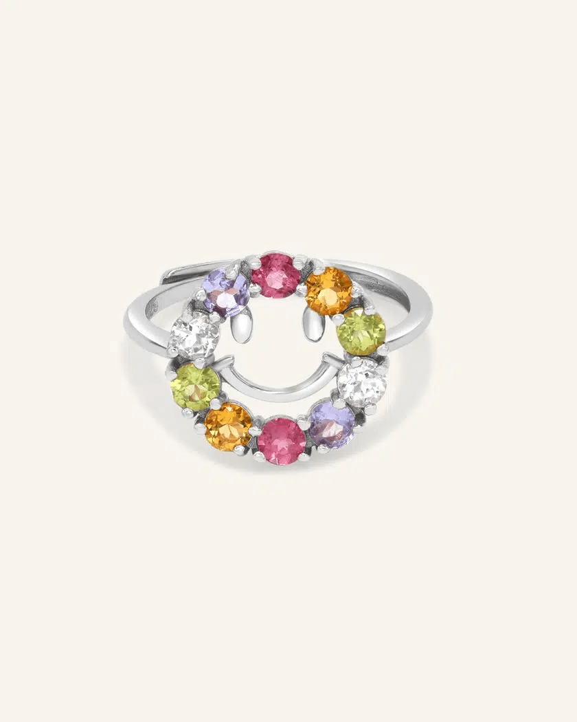 Smiley Ring (Semi - Precious Gems) - Love Estella