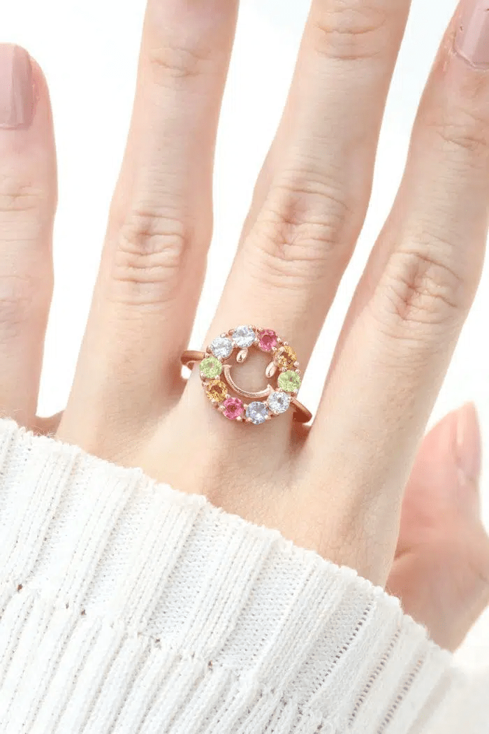 Smiley Ring (Semi - Precious Gems) - Love Estella