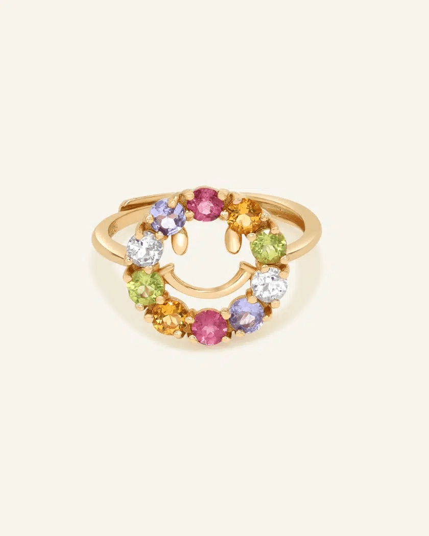 Smiley Ring (Semi - Precious Gems) - Love Estella