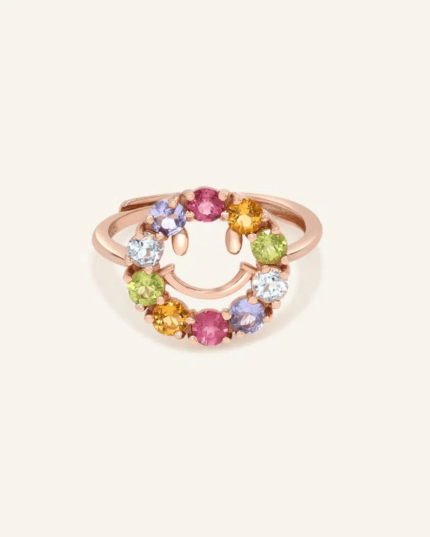 Smiley Ring (Semi - Precious Gems) - Love Estella
