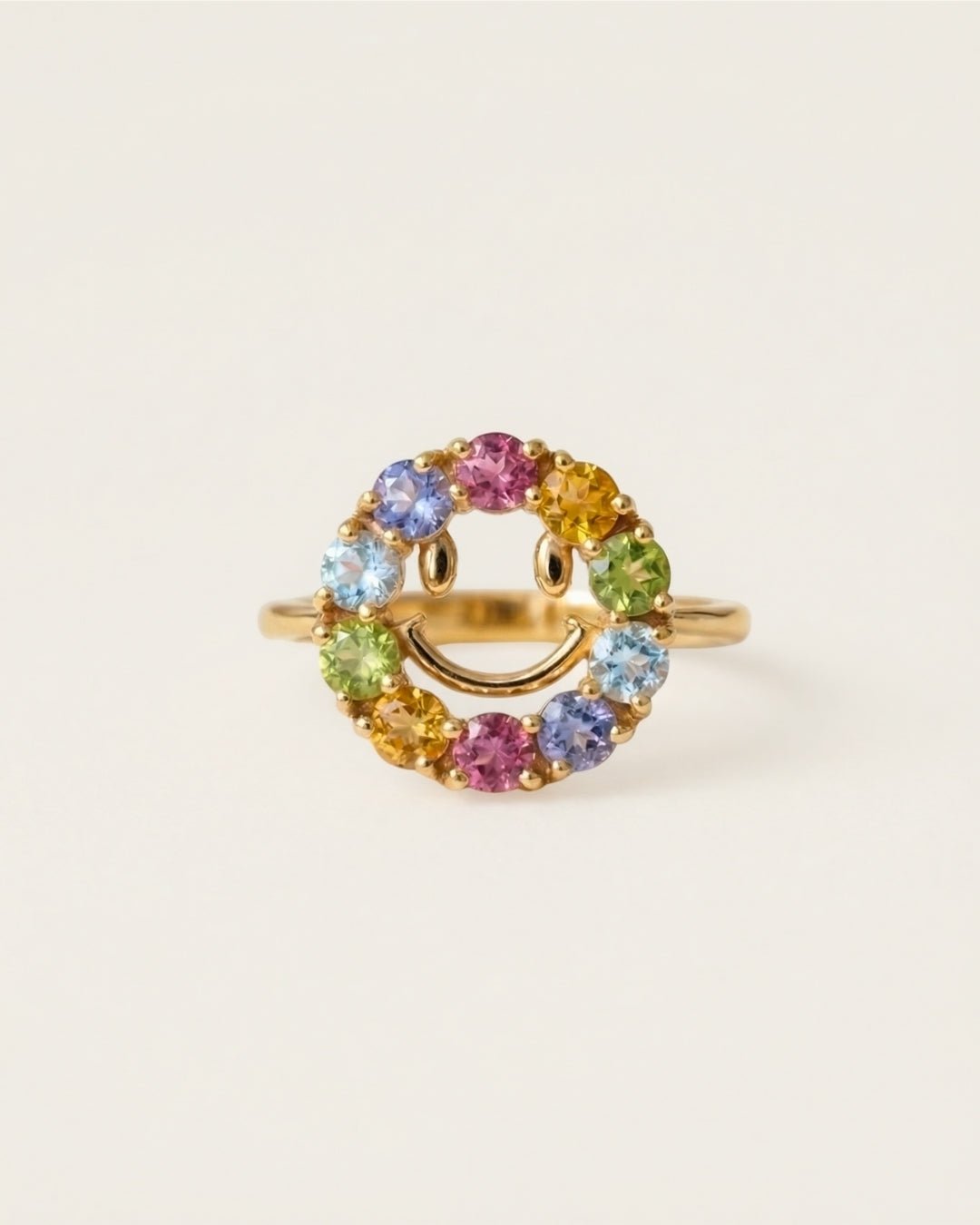 Smiley Ring (Semi - Precious Gems) - Love Estella