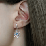 Snowflake London Blue Topaz Huggies - Love Estella